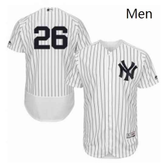 Mens Majestic New York Yankees 26 Tyler Austin White Home Flex Base Authentic Collection MLB Jersey